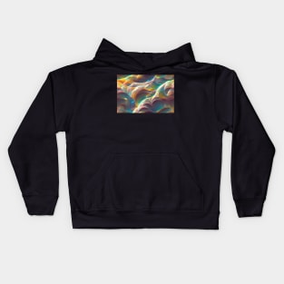 Holographic Distorted Glass Waves Kids Hoodie